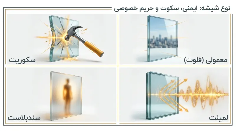 انواع پنجره برای ساختمان براساس نوع شیشه
