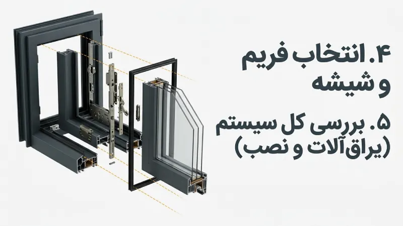 فریم و شیشه را متناسب با نیاز انتخاب کنید و محدودیت‌های محل نصب را بررسی کنید